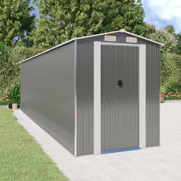 Garden Shed Light Grey - Durable Galvanised Steel Storage