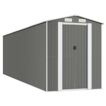 Garden Shed Light Grey - Durable Galvanised Steel Storage