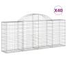 Arched Gabion Baskets - 40 pcs, Galvanised Iron - Hipo Market