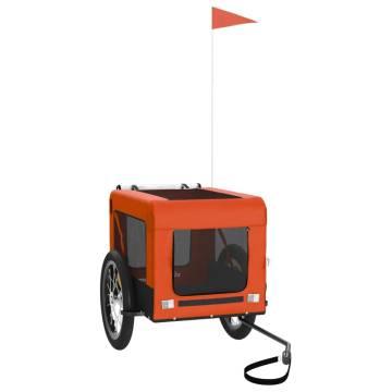 Pet Bike Trailer - Orange & Black Oxford Fabric & Iron | HipoMarket