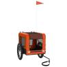 Pet Bike Trailer - Orange & Black Oxford Fabric & Iron | HipoMarket