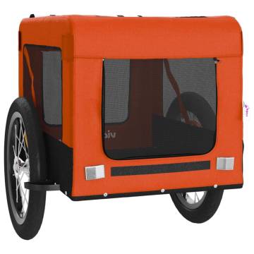 Pet Bike Trailer - Orange & Black Oxford Fabric & Iron | HipoMarket