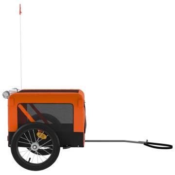 Pet Bike Trailer - Orange & Black Oxford Fabric & Iron | HipoMarket