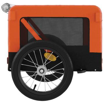 Pet Bike Trailer - Orange & Black Oxford Fabric & Iron | HipoMarket