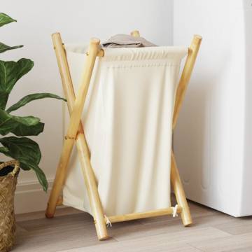 Laundry Basket Cream White - Bamboo Storage Solution | HipoMarket