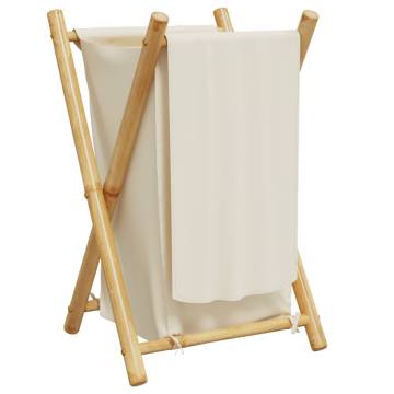 Laundry Basket Cream White - Bamboo Storage Solution | HipoMarket