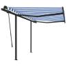 Manual Retractable Awning 3.5x2.5m Blue & White | HipoMarket