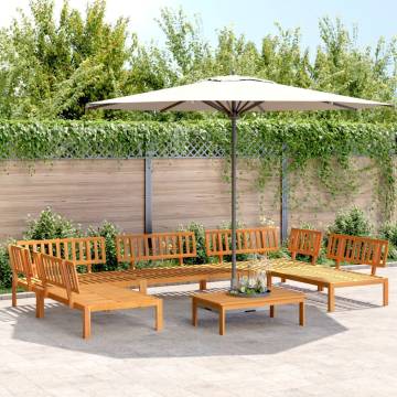 6 Piece Acacia Wood Garden Pallet Sofa Set | Hipomarket UK