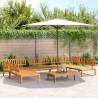 6 Piece Garden Pallet Sofa Set Solid Wood Acacia Colour brown Quantity in Package 1 Model 3x middle + 2x corner + table Wood colour dark brown 