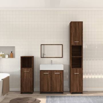 4 Piece Bathroom Furniture Set in Brown Oak | Hipomarket