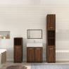 4 Piece Bathroom Furniture Set Brown Oak Engineered Wood Colour brown oak Number of 1 Number of Pieces 