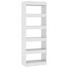 High Gloss White Book Cabinet & Room Divider - 60x30x166 cm