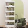 High Gloss White Book Cabinet & Room Divider - 60x30x166 cm