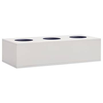 Stylish Light Grey Office Cabinet with Planter Box - 90x40 cm