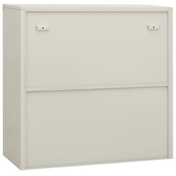 Stylish Light Grey Office Cabinet with Planter Box - 90x40 cm