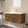 Smoked Oak Sink Cabinet with Built-in Basin | Hipomarket