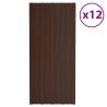 Roof Panels 12 pcs Galvanised Steel Brown 100x45 cm Colour brown Size 100 x 45 cm Quantity in Package 12 