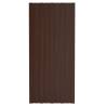 Roof Panels - 12 pcs Galvanised Steel Brown 100x45 cm