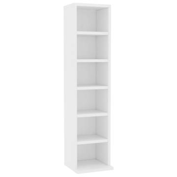 Stylish White CD Cabinet - 21x20x88 cm Engineered Wood