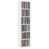 Stylish White CD Cabinet - 21x20x88 cm Engineered Wood