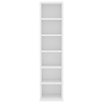 Stylish White CD Cabinet - 21x20x88 cm Engineered Wood