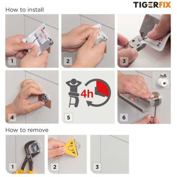 TigerFix Type 1 Metal - No Drill Bathroom Accessory Solution