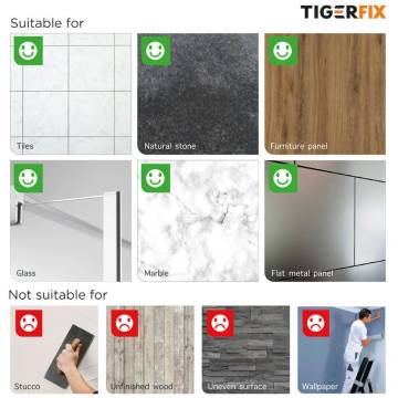 TigerFix Type 1 Metal - No Drill Bathroom Accessory Solution