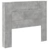 Stylish Headboard Cabinet with LED - Concrete Grey 120x16.5 cm