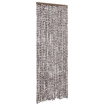 Fly Curtain Brown & White 90x200 cm Chenille - Insect Protection