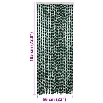 Insect Curtain Green & White 56x185 cm Chenille - Hipomarket