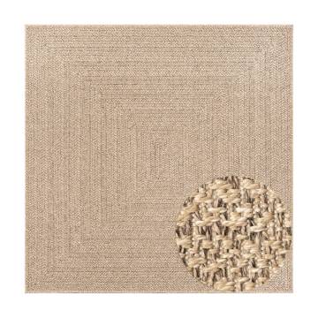 Rug ZIZUR 120x120 cm - Jute Look for Indoors & Outdoors