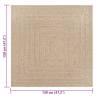 Rug ZIZUR 120x120 cm - Jute Look for Indoors & Outdoors