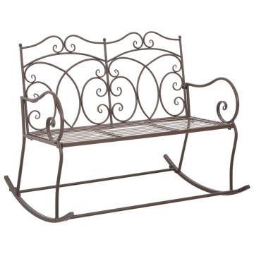 Elegant 104 cm Iron Antique Brown Garden Bench | Hipomarket