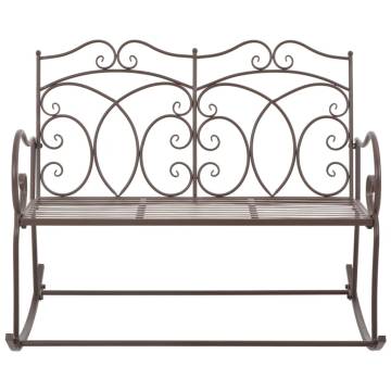 Elegant 104 cm Iron Antique Brown Garden Bench | Hipomarket