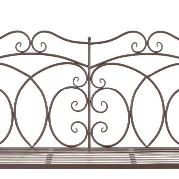 Elegant 104 cm Iron Antique Brown Garden Bench | Hipomarket