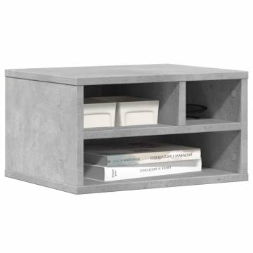 Printer Stand Concrete Grey - Engineered Wood 40x32cm