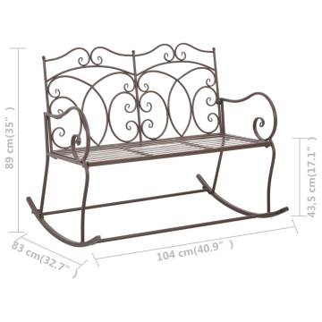 Elegant 104 cm Iron Antique Brown Garden Bench | Hipomarket