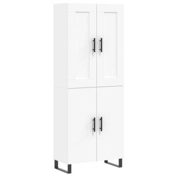 Stylish Highboard White | Engineered Wood 69.5x34x180 cm