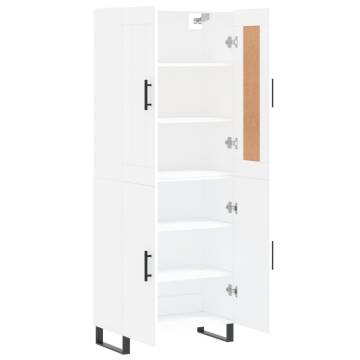 Stylish Highboard White | Engineered Wood 69.5x34x180 cm