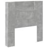 Headboard Cabinet with LED - Concrete Grey, 100x16.5 cm