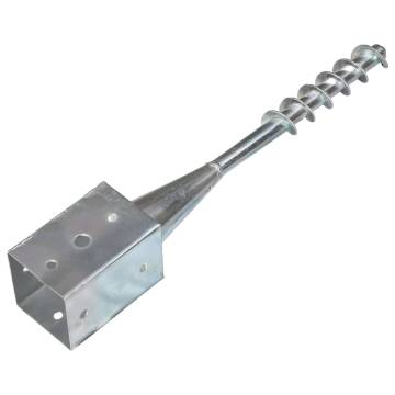 Ground Spikes Set - 6 pcs Silver Galvanised Steel - 9x9x56 cm