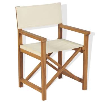 Folding Director's Chair - Solid Teak Wood | Hipo Market