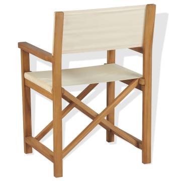 Folding Director's Chair - Solid Teak Wood | Hipo Market