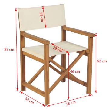 Folding Director's Chair - Solid Teak Wood | Hipo Market