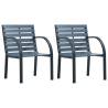 Garden Chairs 2 pcs Grey Solid Wood Fir and Powder-coated Steel Colour grey Quantity in Package 2 Number of 1 Seating Capacity 