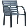 Garden Chairs 2 pcs Grey Solid Wood Fir & Steel - Hipomarket