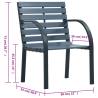 Garden Chairs 2 pcs Grey Solid Wood Fir & Steel - Hipomarket