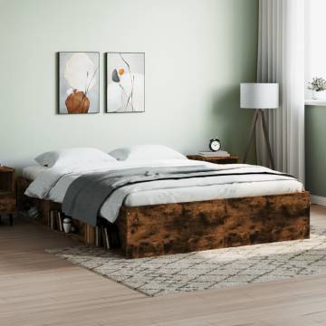 Bed Frame Smoked Oak 160x200 cm - Modern and Stylish Design