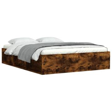 Bed Frame Smoked Oak 160x200 cm - Modern and Stylish Design