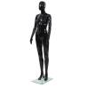 Full Body Female Mannequin with Glass Base Glossy Black 175 cm Colour black Gender female 